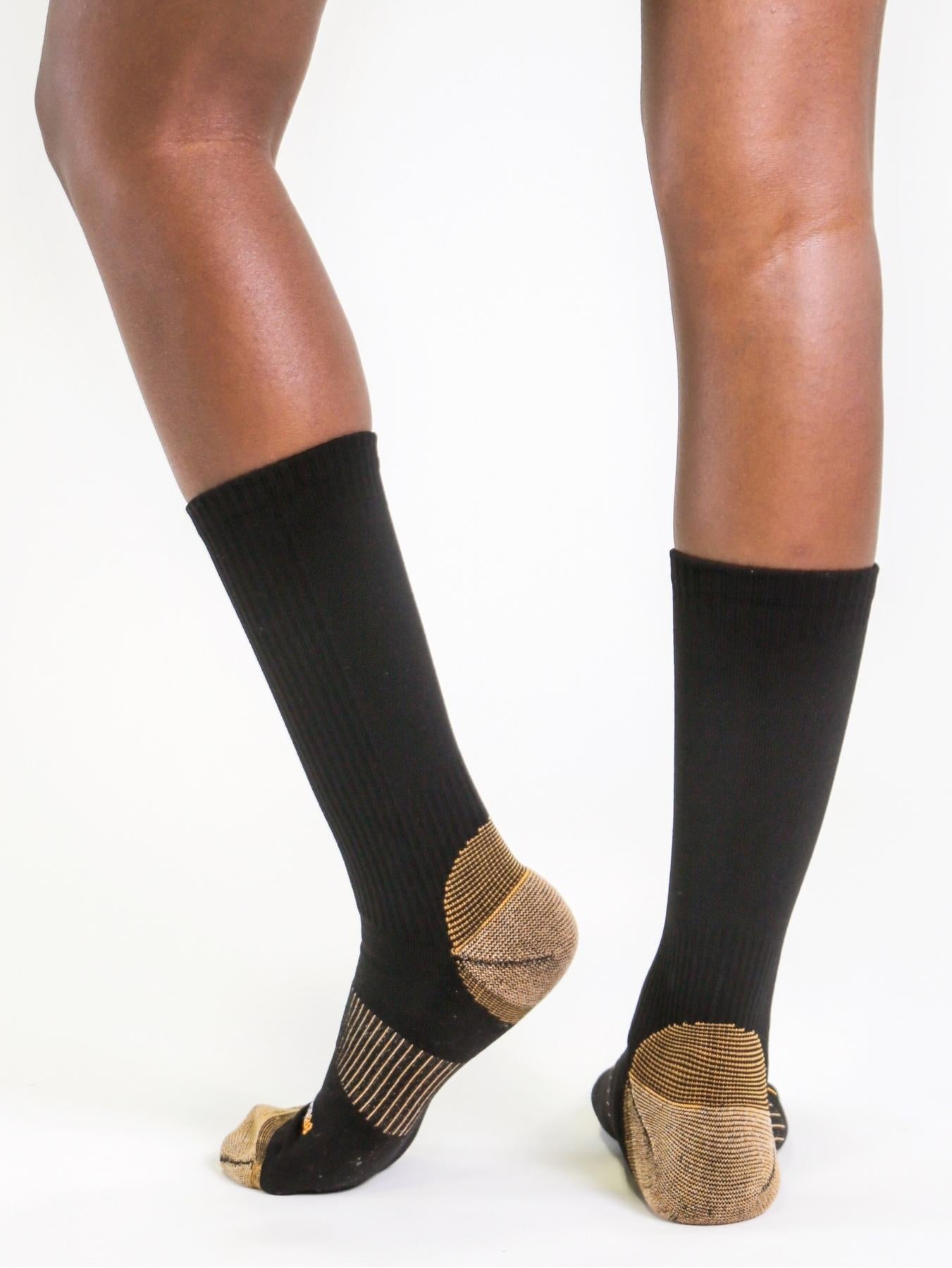 Copper Compression Mid Calf Socks (Black) - Ladies