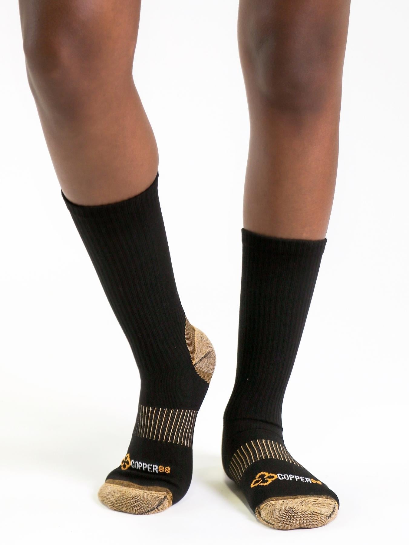 Copper Compression Mid Calf Socks (Black) - Ladies