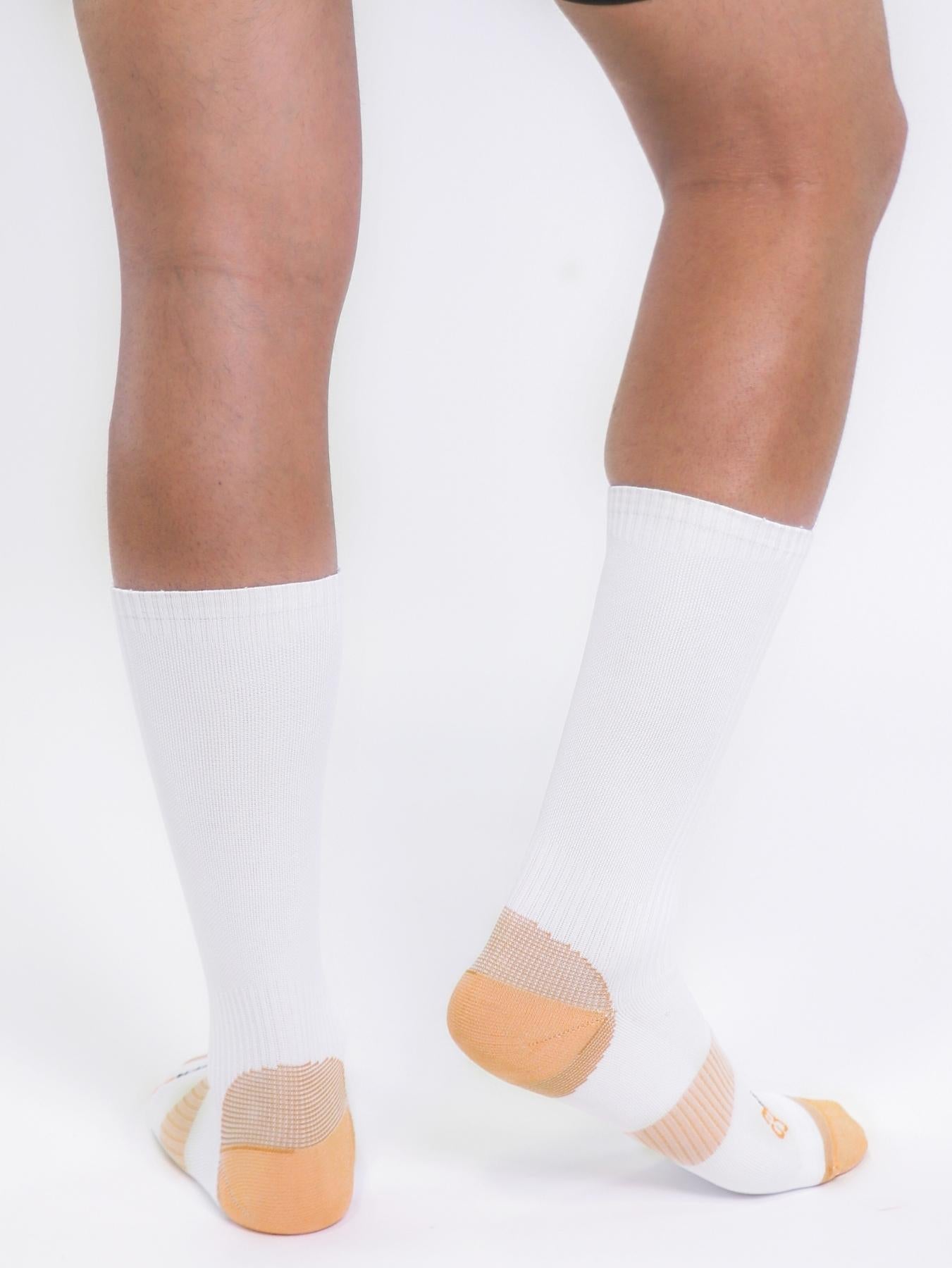 Copper Compression Mid Calf Socks (White) - Mens