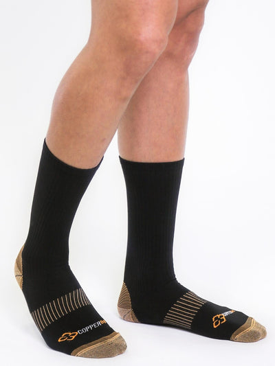 Copper Compression Mid Calf Socks (Black) - Mens