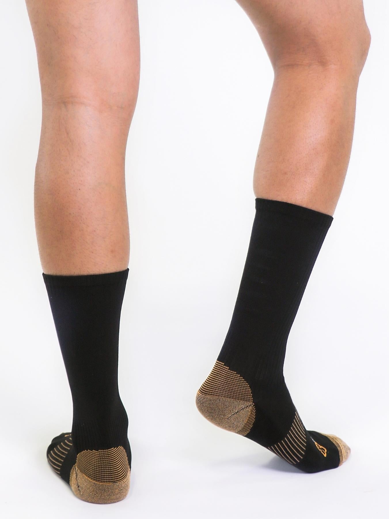 Copper Compression Mid Calf Socks (Black) - Mens