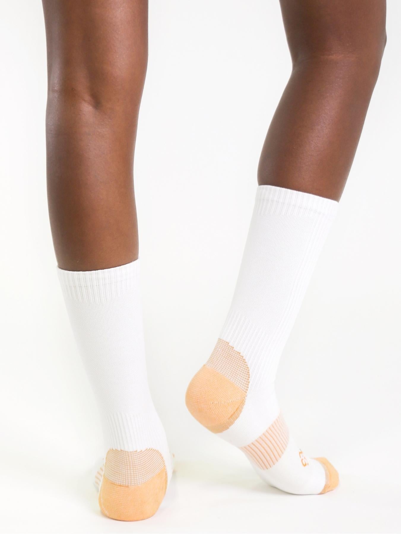 Copper Compression Mid Calf Socks (White) - Ladies