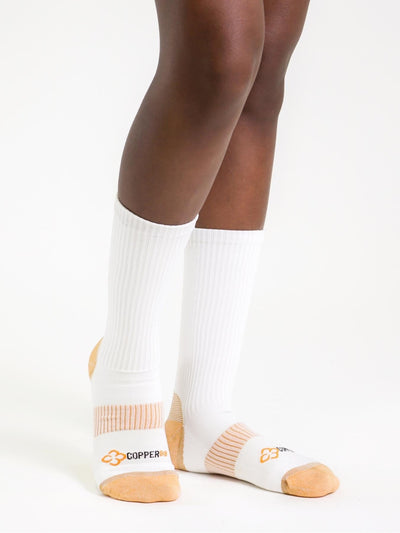 Copper Compression Mid Calf Socks (White) - Ladies