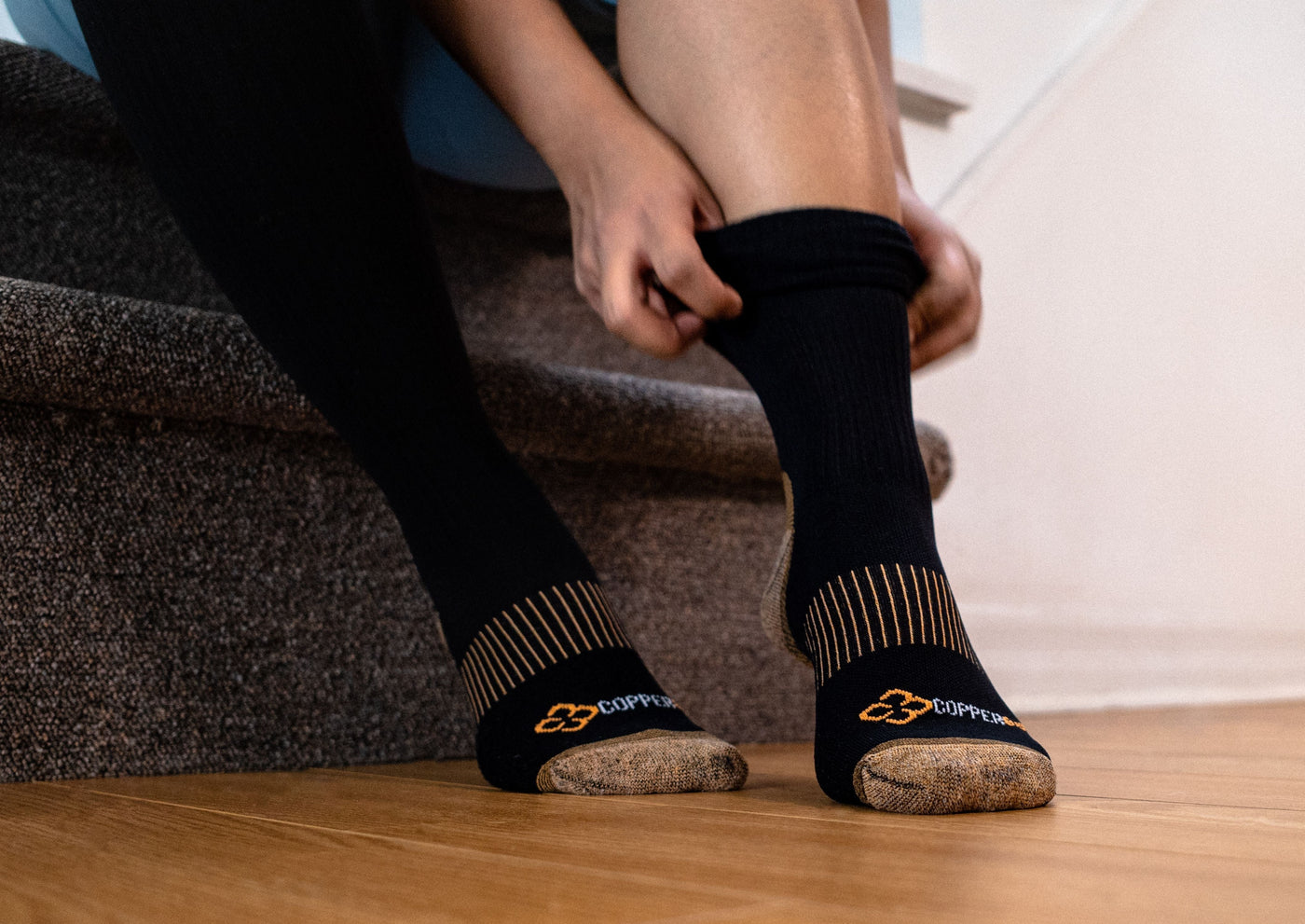 Copper Compression Knee Socks (Black) - Ladies