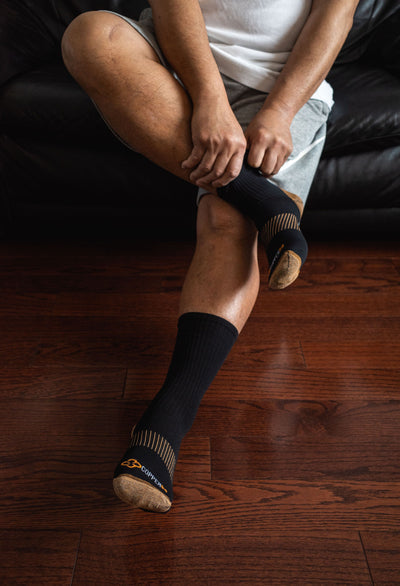 Copper Compression Mid Calf Socks (Black) - Mens