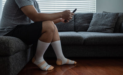 Copper Compression Mid Calf Socks (White) - Mens